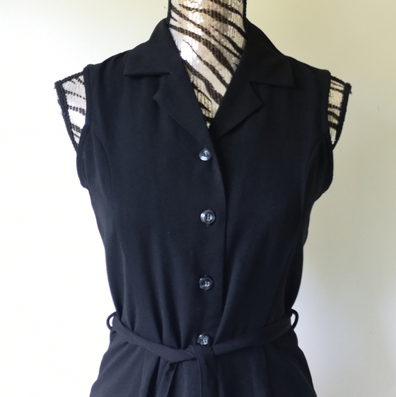 SOLD! Vintage button front belted midi dress - Picture 4 of 7